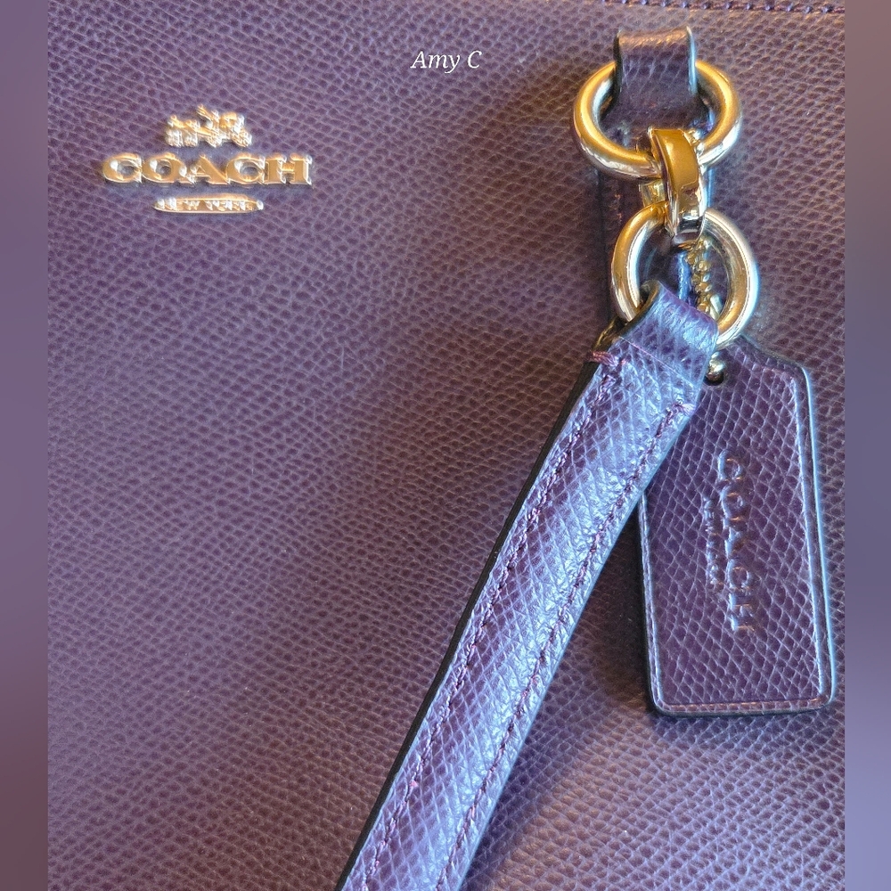Coach Dark Purple Leather Shoulder Bag - Picture 12 of 12
